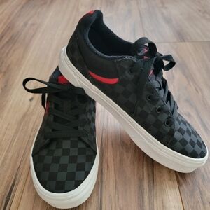 Black and Red Checkered Sneakers Size 2.5Y